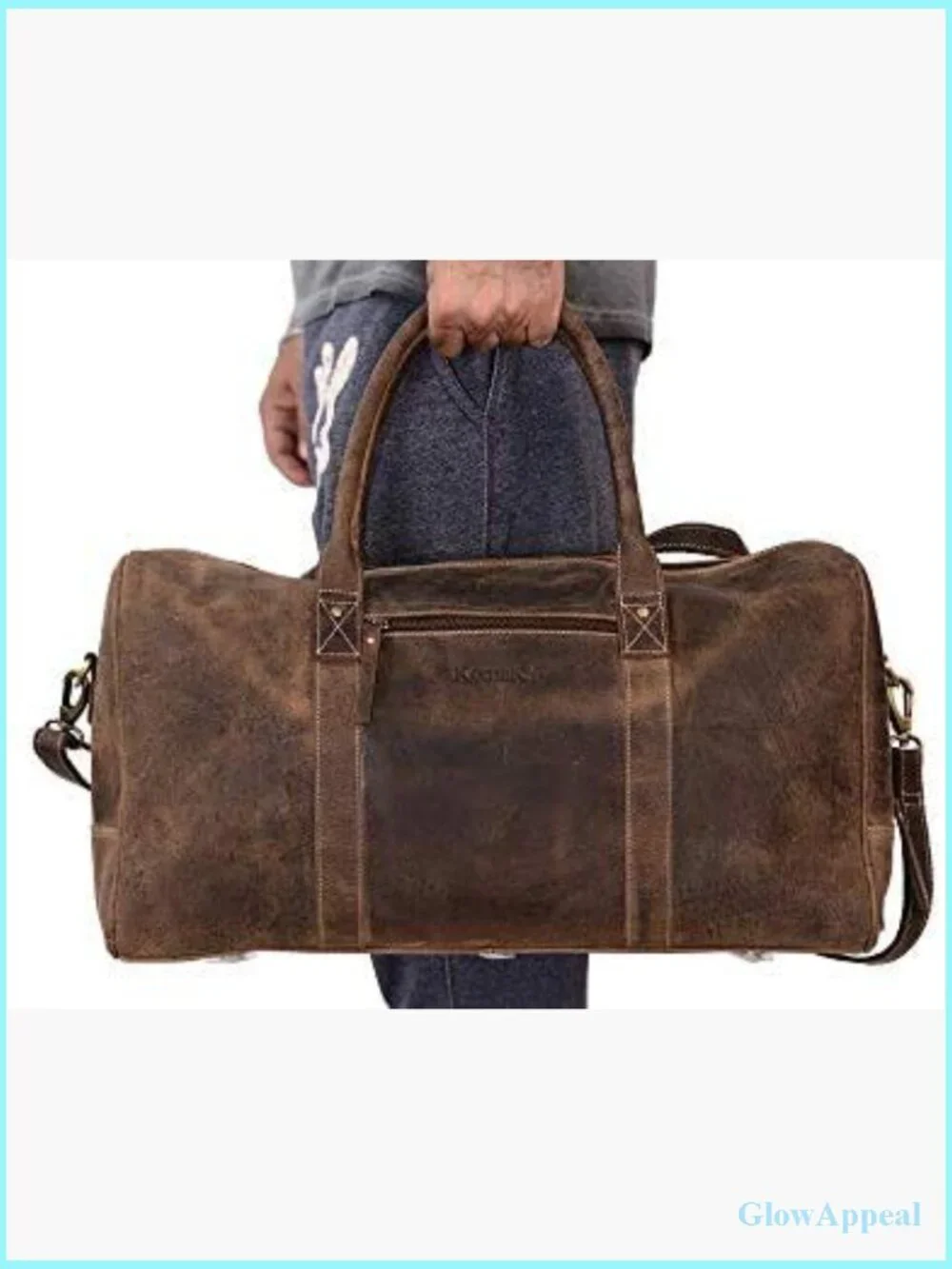 Cabin Friendly Leather Travel Duffel Weekend Gym Sports Bag